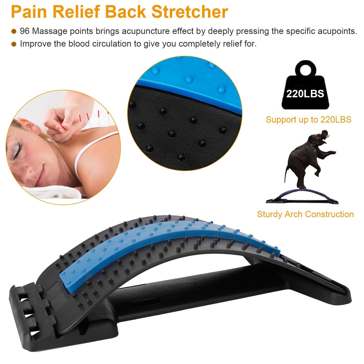 Back Stretcher — Multi-Level Lumbar Support Device for Lower Back Pain Relief - One Stores Hub-Gym Accessories