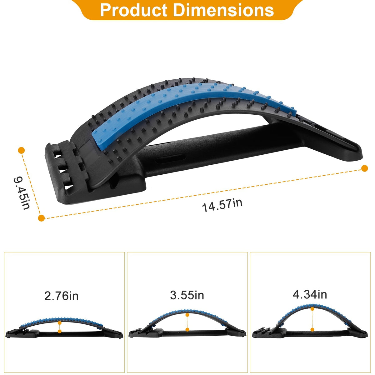 Back Stretcher — Multi-Level Lumbar Support Device for Lower Back Pain Relief - One Stores Hub-Gym Accessories