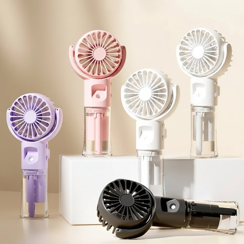 Portable Handheld Spray Fan 4-Speed Water Spray Mist Fan USB Charging - OneStore-Electronics and Accessories example prod