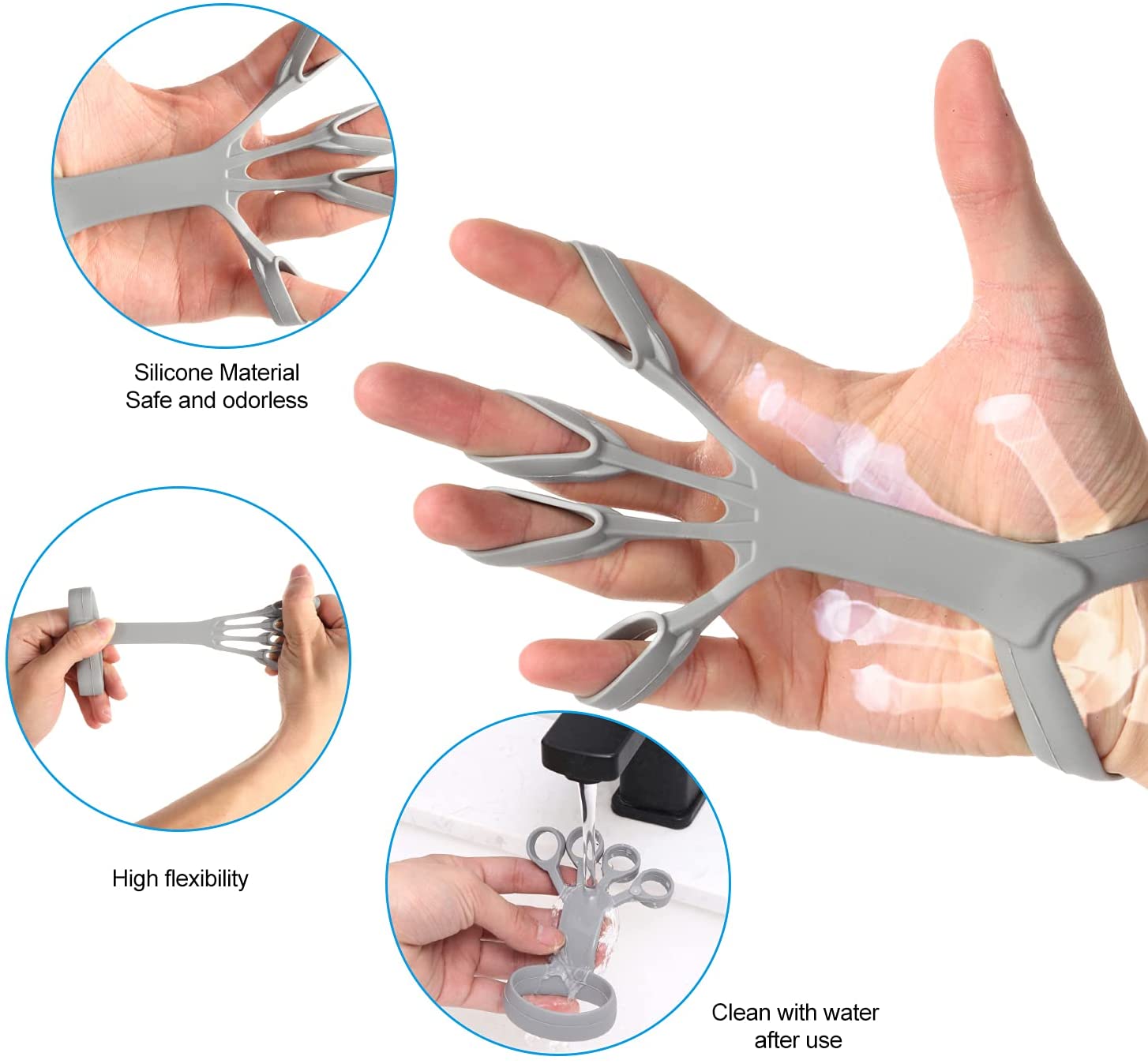 Silicone Grip Device Finger Exercise Stretcher Arthritis Hand Grip Trainer Strengthen Rehabilitation Training To Relieve Pain - OneStore-Home page