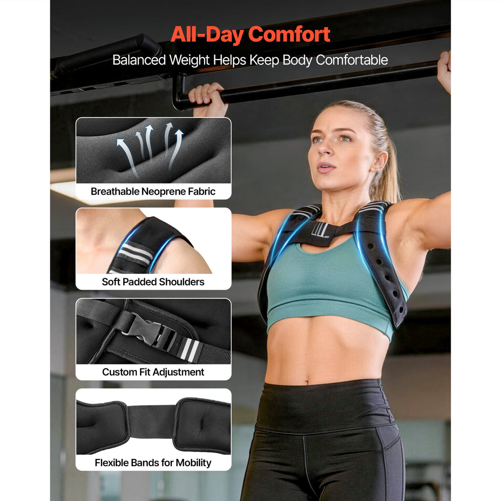 Weighted Vest 10 lb — Adjustable Body Weight Vest for Walking & Fitness - OneStore-Gym Accessories