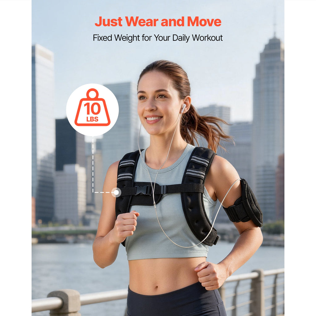 Weighted Vest 10 lb — Adjustable Body Weight Vest for Walking & Fitness - OneStore-Gym Accessories